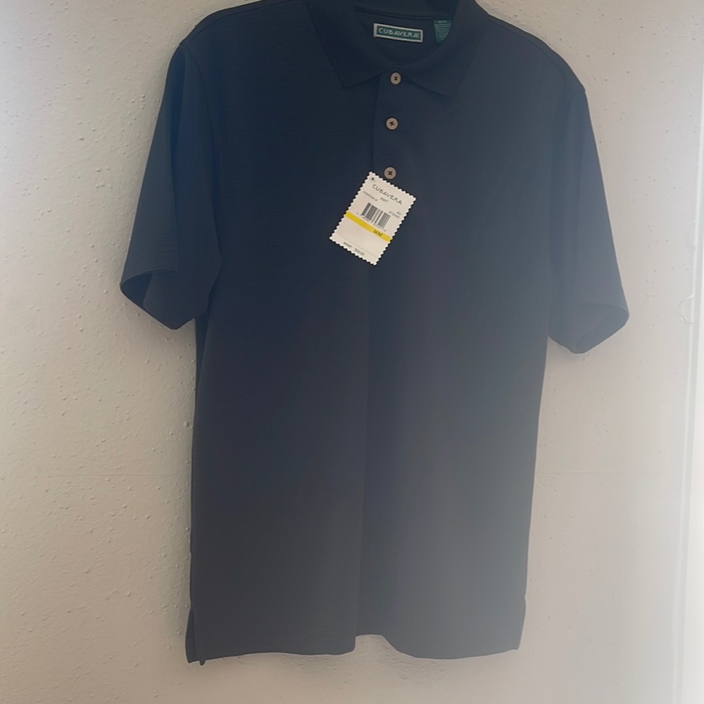 NWT Cubavera knit jet black men’s size M/M short sleeve shirt